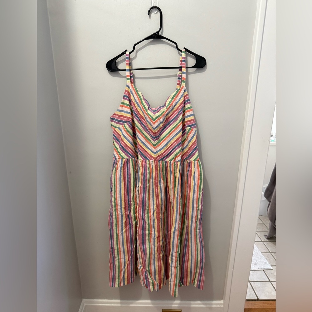 Lane Bryant Multicolor Striped Midi Dress